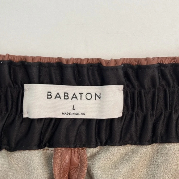 Babaton Zedel Vegan Leather Joggers Size Large, Cognac  Color. Streetwear - Picture 5 of 11
